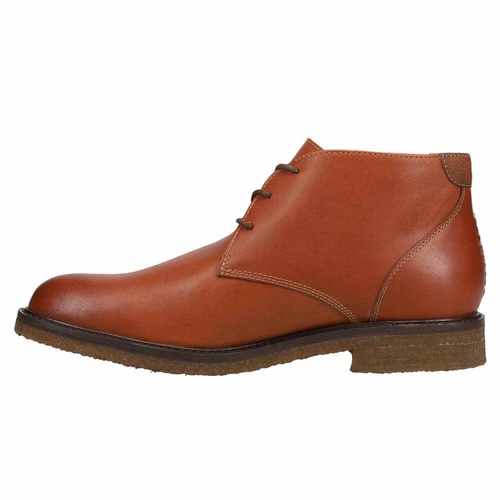 NEW JOHNSTON & MURPHY men's copeland chukka shoes in red brown oiled leather - Picture 3 of 3
